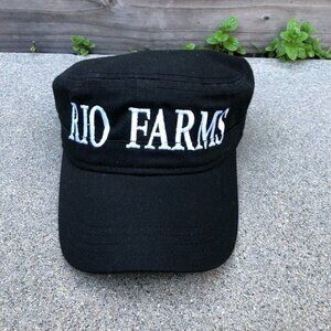 RIO FARMS Military Army Cadet Hat Unisex Black Adjustable Cap Brand New​​​​​